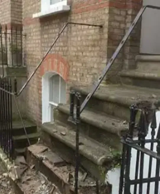 After - Beautifully restored York stone steps with professional finish