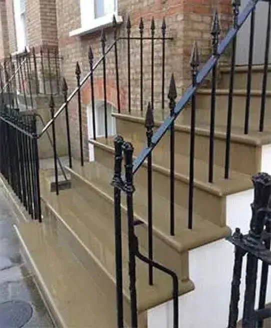 Before - York stone steps in need of repair and restoration